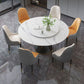 Metal Pedestal Table Convertible Dining Table for Dining Room