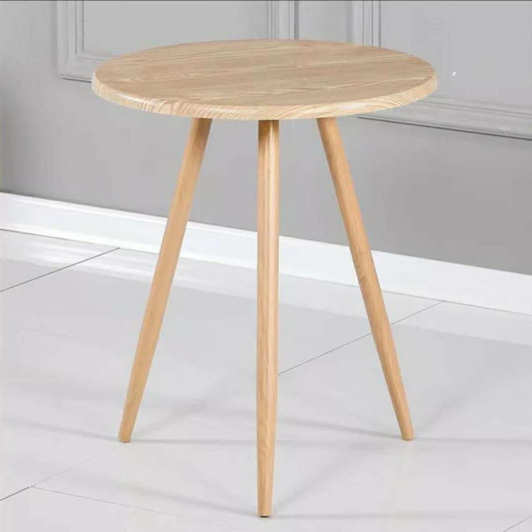 28.74 "Table lateral de estilo contemporáneo de estilo 3 patas de acento lateral redondo de madera de 3 patas