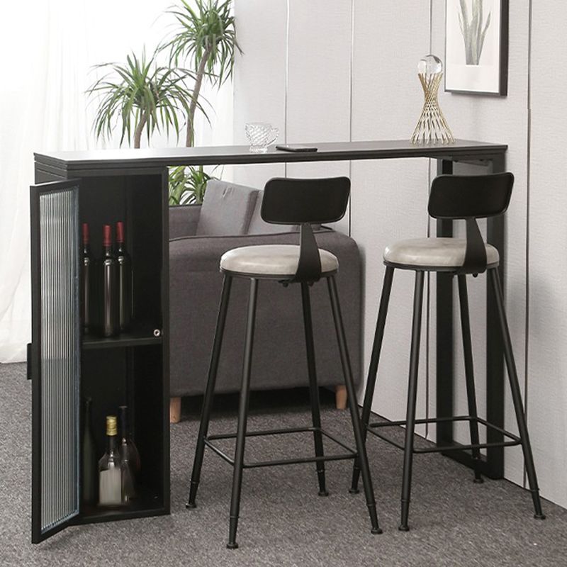 Modern Sintered Stone Bar Table Rectangle Dining Table with Storage Shelves Clearhalo 'Bar Furniture' 'Bar Tables' 'bar_tables' 'furn' 'furn_bar_tables' 'Furniture' 'Kitchen & Dining Furniture' 1200x1200_393c1f5f-9cf3-48ba-848a-8d355f4cdcca