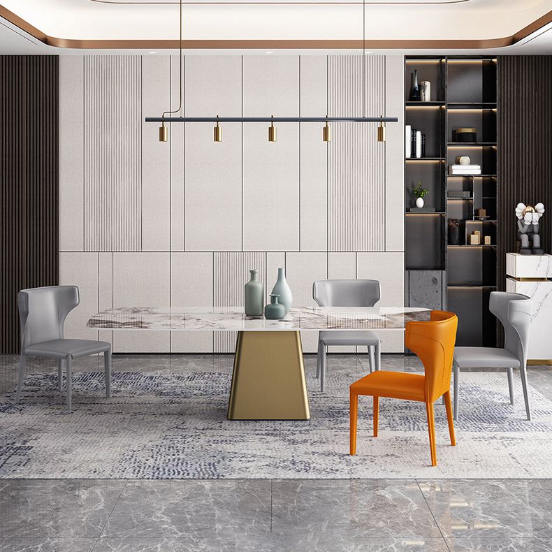 Glam Style Rectangle Sintered Stone Dining Set 1/2/5 Pieces Dining Set for Dining Areas