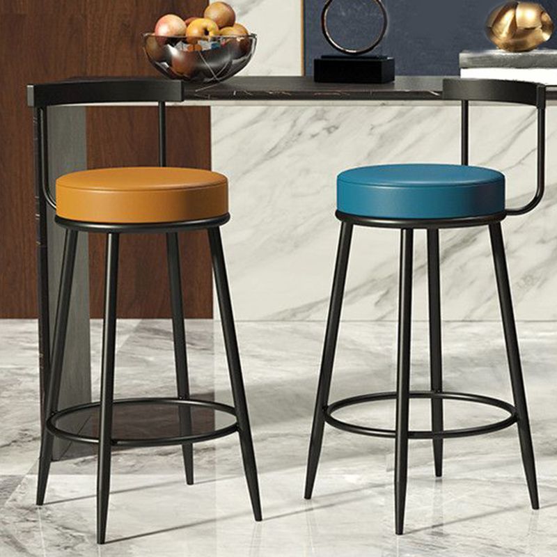 Modern Upholstered Barstool Metal 4 Legs Armless Bar Stool for Indoor(Set of 4) Clearhalo 'Bar Furniture' 'Bar Stools' 'bar_stools' 'furn' 'furn_bar_stools' 'furniture_bar_stools' 'Kitchen & Dining Furniture' 'kitchen&dining_furn' 'kitchen' 'kitchen_furn' Furniture' 1200x1200_393cb44a-8044-40b0-8cc9-3b141d8f1134