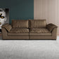 Modern Fabric Sofa with 2 Pillows Flared Arm Living Room Seating