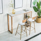 Glam White Marble Table with Rectangle Table Top Double Pedestal Table - 41.3" H Clearhalo 'Bar Furniture' 'Bar Tables' 'bar_tables' 'furn' 'furn_bar_tables' 'Furniture' 'furniture_bar_tables' 'Kitchen & Dining Furniture' 1200x1200_393e922d-fbf7-4818-a78e-277a5657a07b