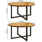 Contemporary Style Wood Dining Table Round Shape Table with Metallic Trestle Base Clearhalo ' dining_table' 'Dining Tables & Seating' 'Dining Tables' 'furn' 'furn_dining_table' 'Furniture' 'furniture_dining_table' 'Kitchen & Dining Furniture' 'kitchen&dining_furn' 'kitchen' 'kitchen_dining_table' 1200x1200_393ef863-b7a7-43a7-816b-25351243a840