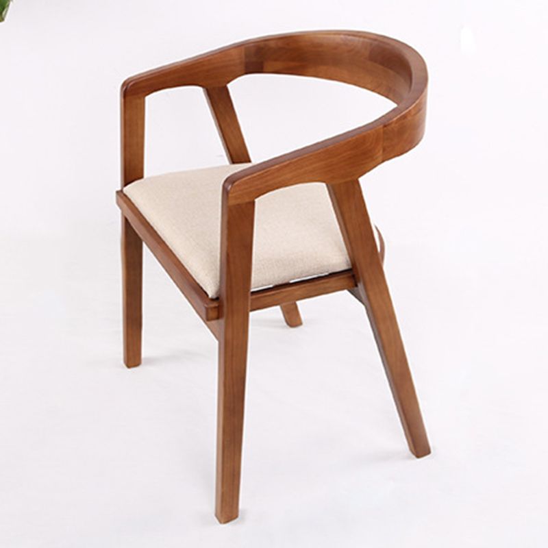 Contemporary Upholstered Arm Chair Home Rubberwood Dining Chair Clearhalo 'Dining Chairs' 'Dining Tables & Seating' 'dining_chair' 'furn' 'furn_dining_chair' 'Furniture' 'Kitchen & Dining Furniture' 1200x1200_393f7961-4393-4292-ac39-4b4c47f4c26b