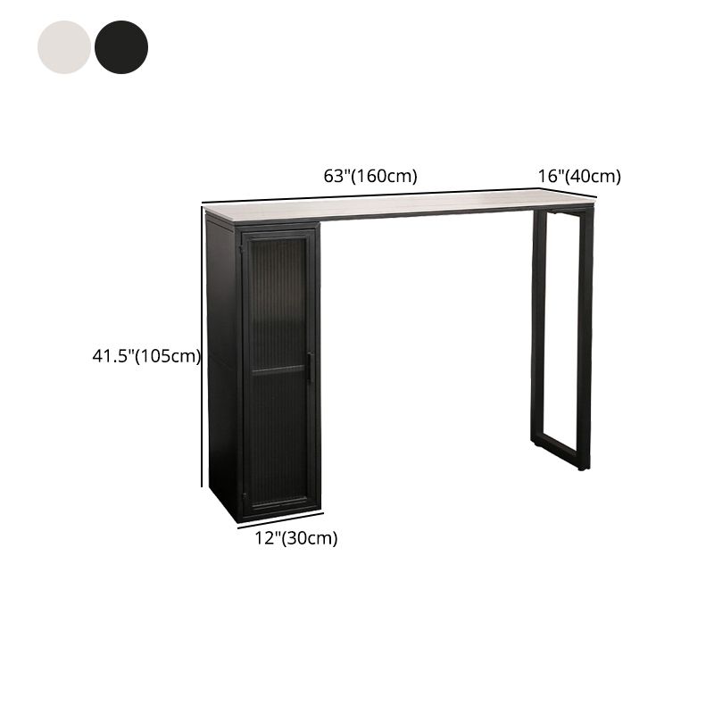 Stone Bar Dining Table Modern Rectangle Bar Table with Double Pedestal for Living Room Clearhalo 'Bar Furniture' 'Bar Tables' 'bar_tables' 'furn' 'furn_bar_tables' 'Furniture' 'furniture_bar_tables' 'Kitchen & Dining Furniture' 1200x1200_394064e9-b454-4c2b-a0eb-9bc731275abe