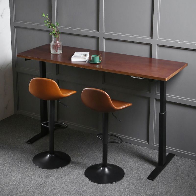Industrial Style Wood Top Counter Table Liftable Bar Table for Coffee Shop Clearhalo 'Bar Furniture' 'Bar Tables' 'bar_tables' 'furn' 'furn_bar_tables' 'Furniture' 'furniture_bar_tables' 'Kitchen & Dining Furniture' 1200x1200_3940e99d-d314-49f7-9092-336595c98ecf