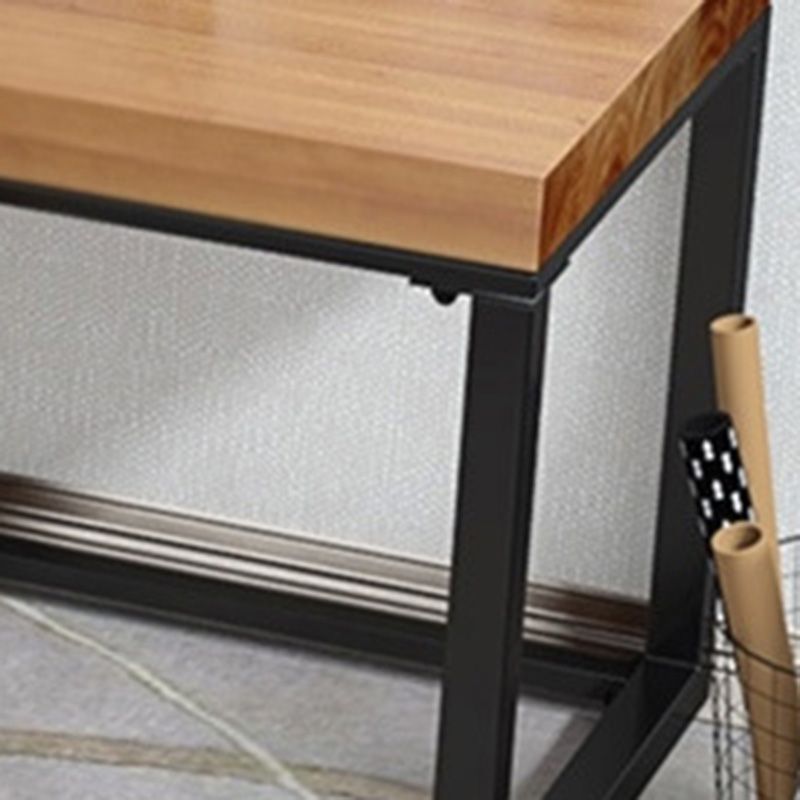 Industrial Metal Sled Office Desk Brown Home Writing Desk with Metal Legs Clearhalo 'furn' 'furn_office_desk' 'Furniture' 'Office Desks' 'Office Furniture' 'office_desk' 1200x1200_394114ee-45c2-4508-9e28-3f212fdc28da