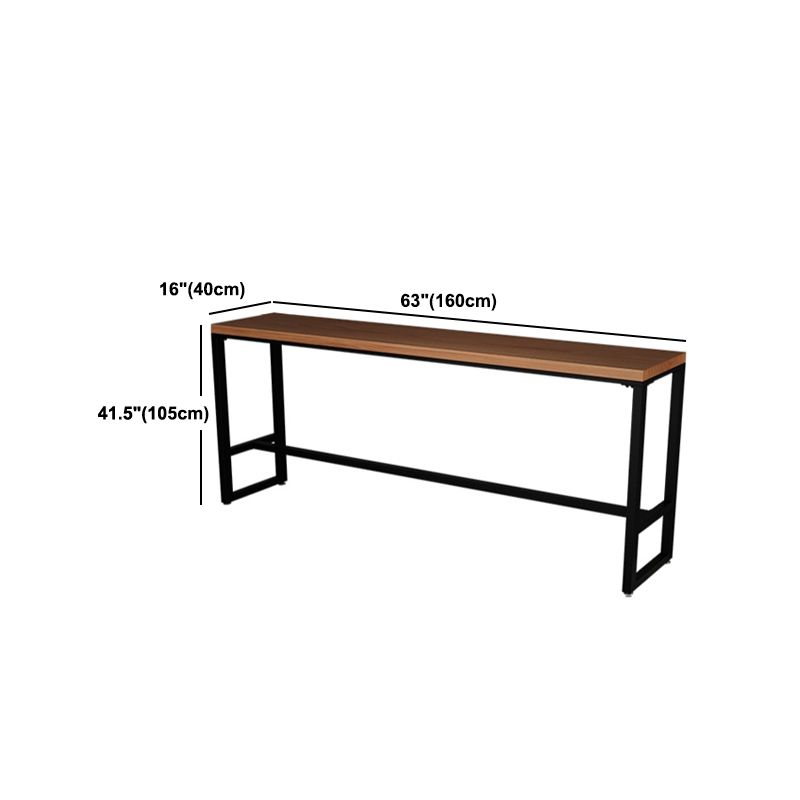 Tavolo da pub in legno di pino rettangolare tavolo da bistrot industriale con base di cavalletto in nero
