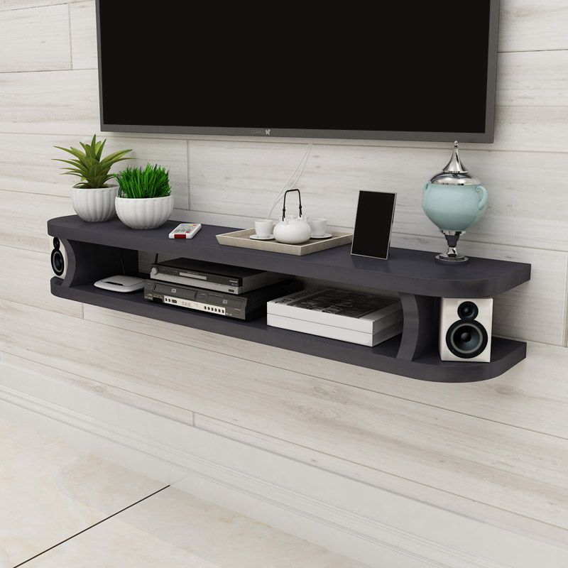 Console multimediale per TV montata a parete con scaffale aperto, supporto TV scandinavo da 9 pollici