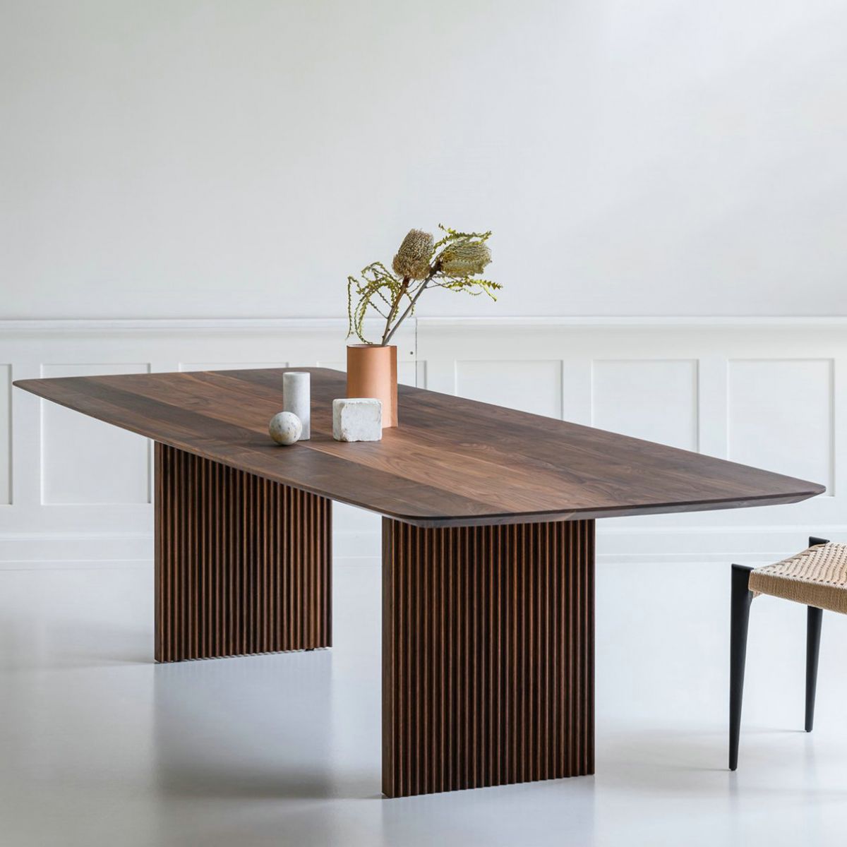 Glam Solid Kitchen Dining Table Rectangle Shape Standard Dining Table with Double Pedestal Bases Clearhalo ' dining_table' 'Dining Tables & Seating' 'Dining Tables' 'furn' 'furn_dining_table' 'Furniture' 'furniture_dining_table' 'Kitchen & Dining Furniture' 'kitchen&dining_furn' 'kitchen' 'kitchen_dining_table' 1200x1200_39427cee-c42f-40ef-bf5e-d1f01294811b