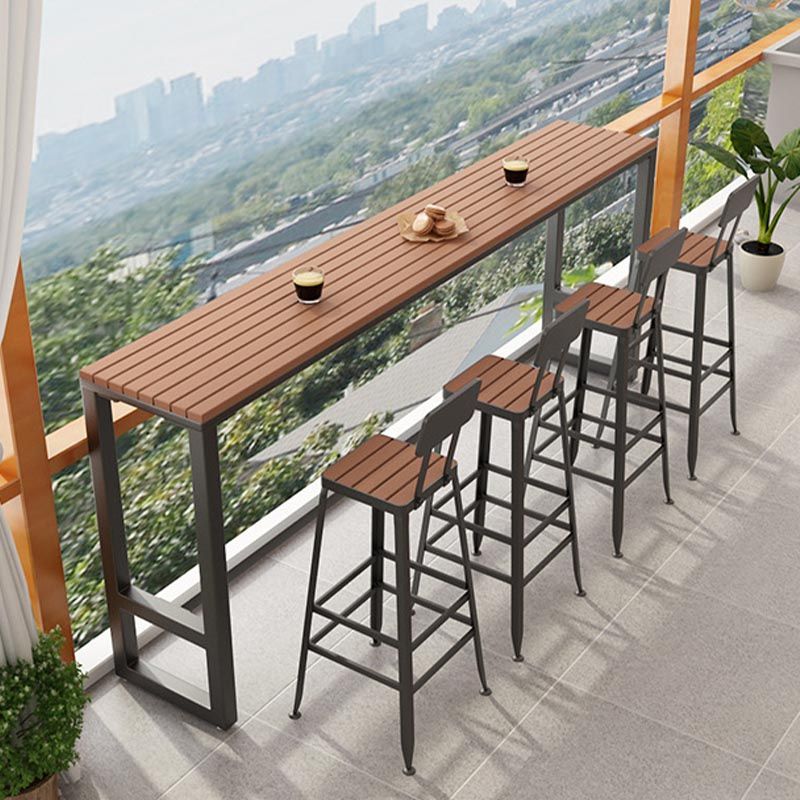 Wood Bar Dining Table Traditional Luxury Rectangle Bar Table with Trestle Base Clearhalo 'Bar Furniture' 'Bar Tables' 'bar_tables' 'furn' 'furn_bar_tables' 'Furniture' 'furniture_bar_tables' 'Kitchen & Dining Furniture' 1200x1200_3942e311-9ff2-4aa0-bc56-f2bbbc80e0e2