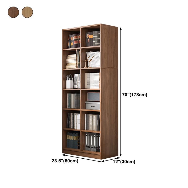 Brown Modern Style Bookshelf Closed Back Wood Bookcase for Home