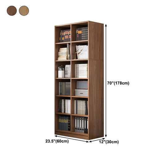 Brown Modern Style Bookshelf Closed Back Wood Bookcase for Home