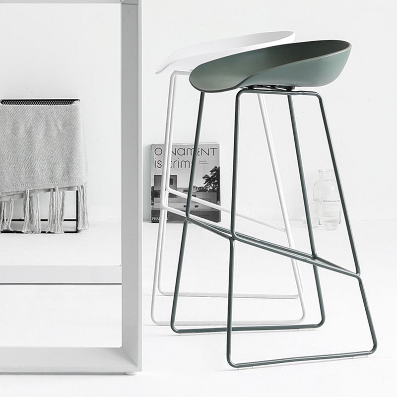 Nordic Indoor Low Back Barstool Simple Iron Tall Stool with Plastic Seat Clearhalo 'Bar Furniture' 'Bar Stools' 'bar_stools' 'furn' 'furn_bar_stools' 'furniture_bar_stools' 'Kitchen & Dining Furniture' 'kitchen&dining_furn' 'kitchen' 'kitchen_furn' Furniture' 1200x1200_39481922-390f-4415-922c-ecc25e09b7bc
