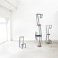 Modern Armless Bar Stool Indoor Round Seat Bar Chair with Metal Legs
