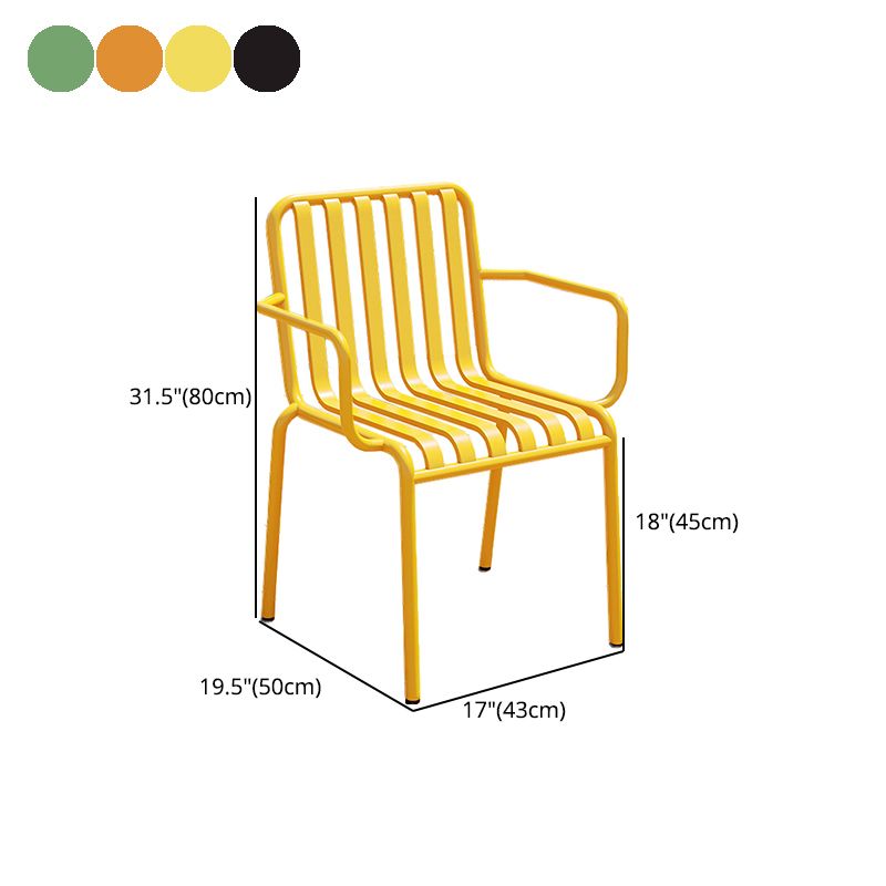 Contemporary Metal Patio Dining Side Chair Slat Back Side Chair Clearhalo 'Dining Chairs' 'Dining Tables & Seating' 'dining_chair' 'furn' 'furn_dining_chair' 'Furniture' 'furniture_dining_chair' 'Kitchen & Dining Furniture' 1200x1200_394a1ce7-daac-452a-88f8-cd55067865a9