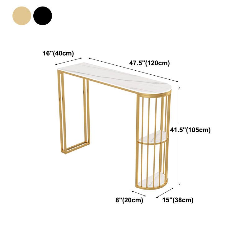 Stone Top Cocktail Table Glam Style 42-inch Height Metal Base Bar Table Clearhalo 'Bar Furniture' 'Bar Tables' 'bar_tables' 'furn' 'furn_bar_tables' 'Furniture' 'furniture_bar_tables' 'Kitchen & Dining Furniture' 'kitchen&dining_furn' 'kitchen' 1200x1200_394bbe24-8fef-4b03-8137-0e2ab6c287cf