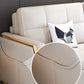 White Sleeper Sofa Faux leather Sofa Bed with Detachable Mattress