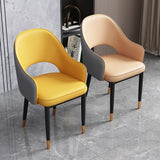 Glam Open Back Dining Arm Chair Leather Dining Chair for Kitchen Clearhalo 'Dining Chairs' 'Dining Tables & Seating' 'dining_chair' 'furn' 'furn_dining_chair' 'Furniture' 'furniture_dining_chair' 'Kitchen & Dining Furniture' 1200x1200_394dfce8-3781-4bf9-ac4c-c00f7c535346