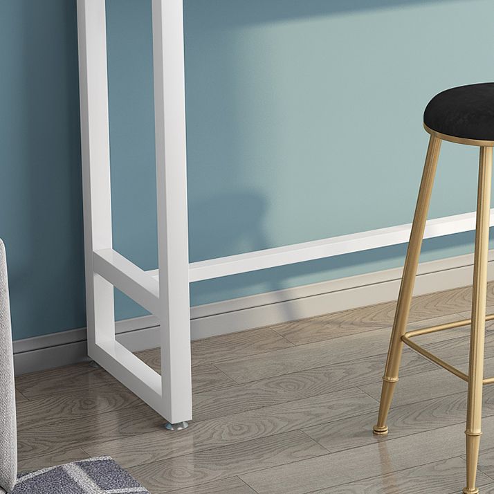 Modern Marble Table with Rectangle Table Top Black White Trestle Table-41.3" H Clearhalo 'Bar Furniture' 'Bar Tables' 'bar_tables' 'furn' 'furn_bar_tables' 'Furniture' 'furniture_bar_tables' 'Kitchen & Dining Furniture' 'kitchen&dining_furn' 'kitchen' 1200x1200_394e7825-0e76-4b58-9383-586b68a0acb9
