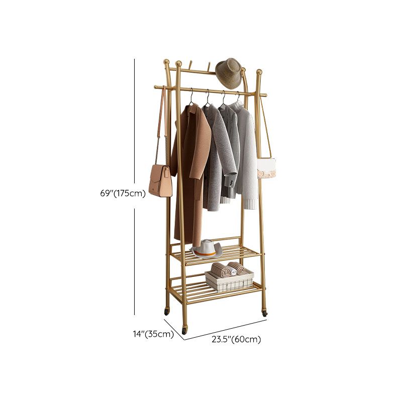 Modern Style Coat Rack Metallic Hooks Design Free Standing Coat Rack with Shelves Clearhalo 'Entry & Mudroom Furniture' 'furn' 'furn_hall_tree_coat_racks' 'Furniture' 'Hall Trees & Coat Racks' 'hall_tree_coat_racks' 1200x1200_394faad7-96a4-48f8-9a71-cffb4e024d03