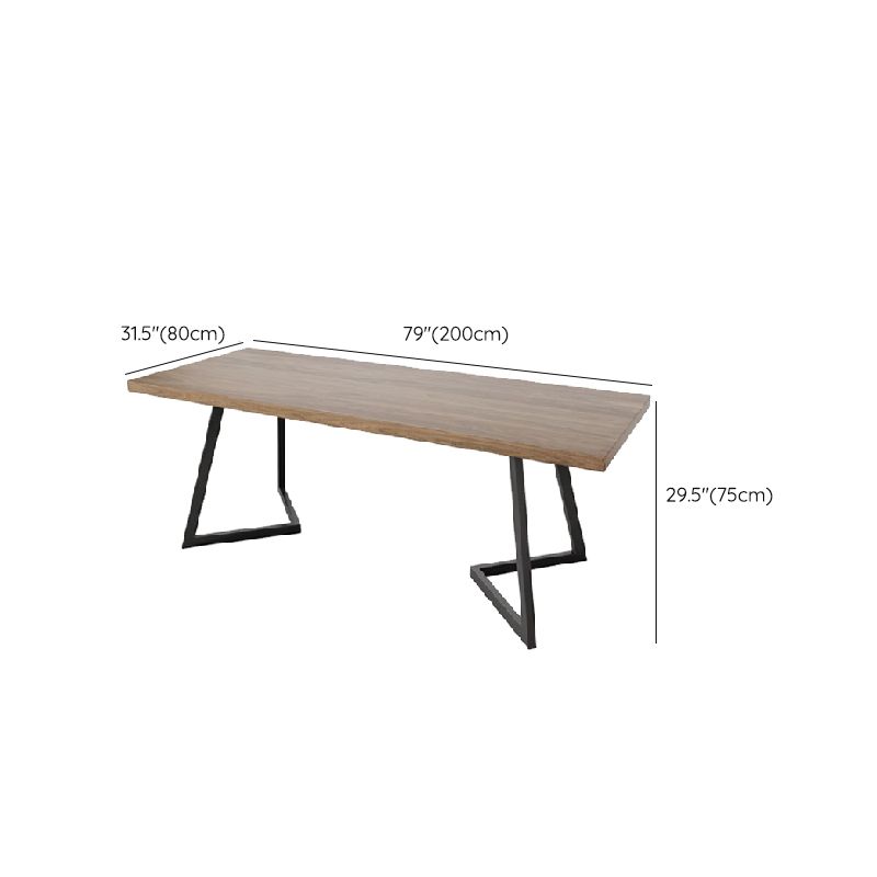 Industrial Double Pedestal Table Metal Frame Rectangle Dining Table Clearhalo 'Dining Tables & Seating' 'Dining Tables' 'dining_table' 'furn' 'furn_dining_table' 'Furniture' 'Kitchen & Dining Furniture' 1200x1200_394fae3a-53a8-4d91-967e-d985e5426f31