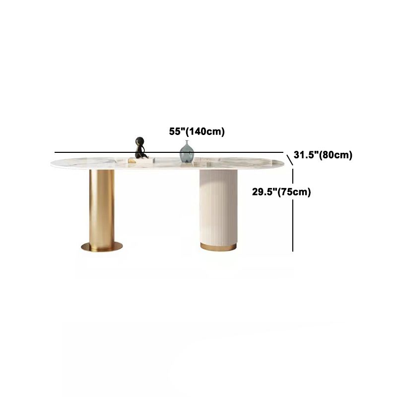 Set tavolo da pranzo ovale in pietra sinterizzata Nordic Glam Set da pranzo da 1/4/5/7 pezzi