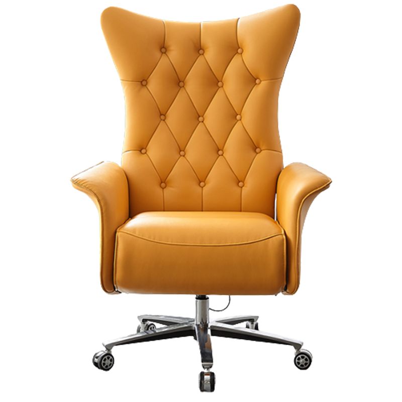 Contemporary Genuine Leather Recliner Chair with Swivel Base Clearhalo 'Chairs & Seating' 'furn' 'furn_recliners' 'Furniture' 'Living Room Furniture' 'Recliners' 1200x1200_395162bd-efd9-4947-ac16-a12b552680e4