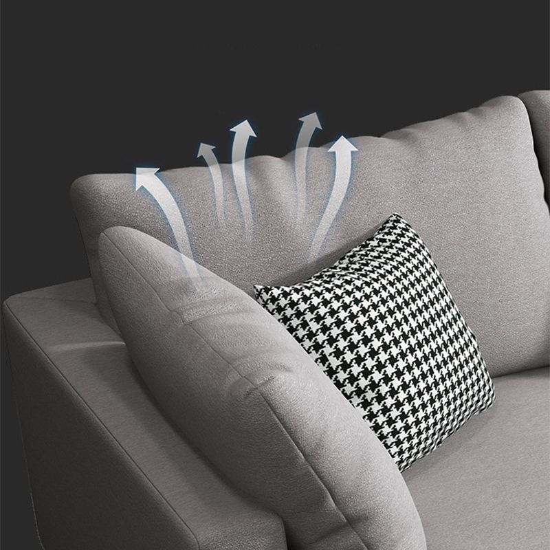 Tessuto moderno divano e chaise del braccio quadrato a forma L moderna con cuscini