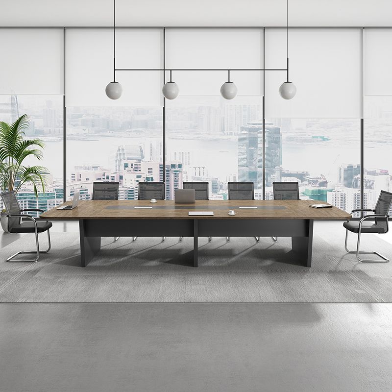 Wooden Curved Writing Desk Industrial Style Cable Management Office Desk Clearhalo 'furn' 'furn_office_desk' 'Furniture' 'Office Desks' 'Office Furniture' 'office_desk' 1200x1200_3952cc8d-93d8-4046-94e9-68afc4587878