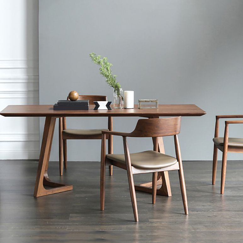 Modern 1/2/4/5 Pieces Dining Set Solid Wood Double Pedestal Dinette Set Clearhalo 'Dining Room Sets' 'Dining Tables & Seating' 'dining_room_set' 'furn' 'furn_dining_room_set' 'Furniture' 'Kitchen & Dining Furniture' 1200x1200_39530d41-1027-49a2-8c1e-cf8f657271c8