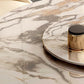 Tavolo da pranzo tradizionale in pietra di lusso Round Gold Base convertibile tavolo da pranzo