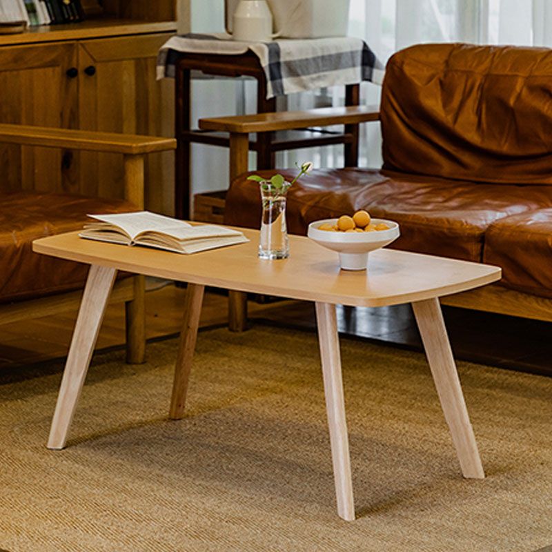 Wooden 4 Legs Cocktail Table Modern Rectangular Coffee Table for Living Room Clearhalo 'Coffee & Accent Tables' 'Coffee Tables' 'coffee_tables' 'furn' 'furn_coffee_tables' 'Furniture' 'furniture_coffee_tables' 'Living Room Furniture' 1200x1200_3956c78b-93f1-4d82-8a87-3c251fa41daf