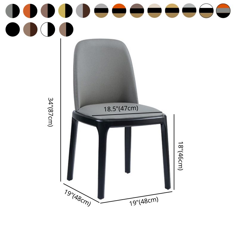 Industrial Ash Parsons Side Chair Leather Matte Finish Dining Chair (Set of 2) Clearhalo ' kitchen&dining_furn' 'Dining Chairs' 'Dining Tables & Seating' 'dining_chair' 'furn' 'furn_dining_chair' 'Furniture' 'furniture_dining_chair' 'Kitchen & Dining Furniture' 'kitchen' 1200x1200_3957c4c2-0cf8-4589-985f-f5607f32b7bb