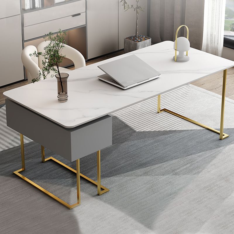 Rectangle Fintered Stone Top Office bureau de style moderne