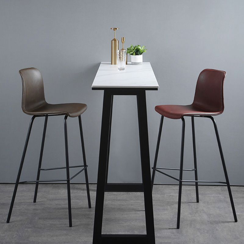 Living Room Leather Counter Chair Bucket Industrial Footrest Counter Bar Stool Clearhalo 'Bar Furniture' 'Bar Stools' 'bar_stools' 'furn' 'furn_bar_stools' 'Furniture' 'Kitchen & Dining Furniture' 1200x1200_3958a368-8e8c-4f7f-8540-0143a59ccc3b