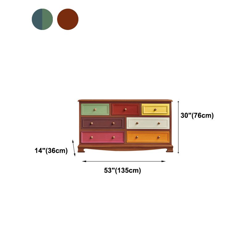 伝統的なスタイルのドレッサーベッドルームマルチドロワーソリッドウッドストレージチェスト