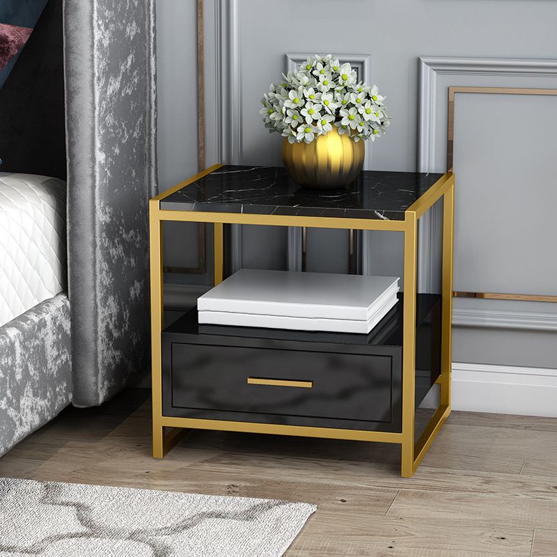 Glam Bed Nightstand Open Storage Accent Table Nightstand with Drawer Clearhalo 'Bedroom Furniture' 'furn' 'furn_night_stand' 'Furniture' 'night_stand' 'Nightstands' 1200x1200_395a9fb7-cca8-41ce-a304-25b2436e62ea
