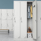 Metal Matte Finish Wardrobe with Hinged Door Modern Style Storage Cabinet