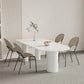 Contemporary White Color Faux Marble Dinner Table with 3 Legs Clearhalo 'Dining Tables & Seating' 'Dining Tables' 'dining_table' 'furn' 'furn_dining_table' 'Furniture' 'Kitchen & Dining Furniture' 1200x1200_395afa33-e0f4-4410-8ca6-5e3087053599
