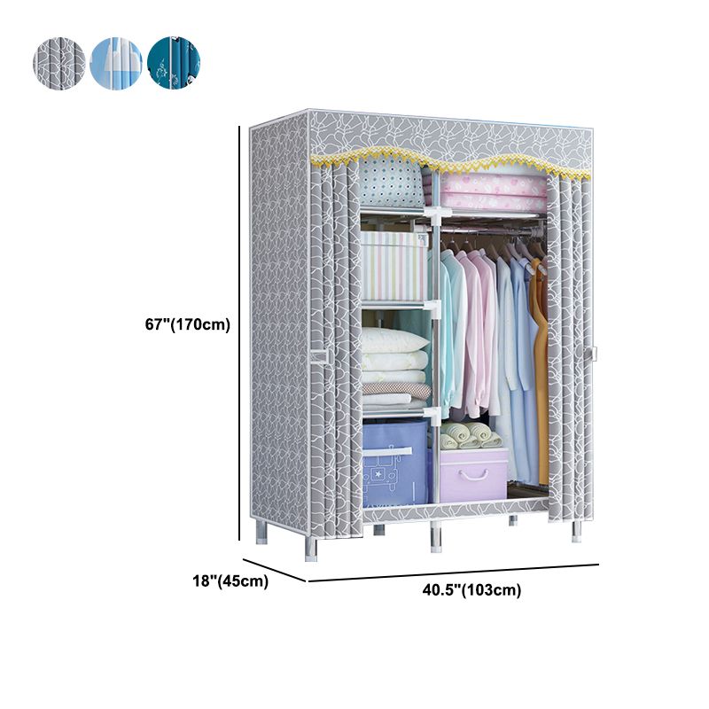 Modern Style Metal Wardrobe Bedroom Wardrobe Closet with Legs Clearhalo 'Armoires & Wardrobes' 'armoires_wardrobes' 'Bedroom Furniture' 'furn' 'furn_armoires_wardrobes' 'Furniture' 1200x1200_395b4ad8-7374-44e4-95b6-255ffc584769