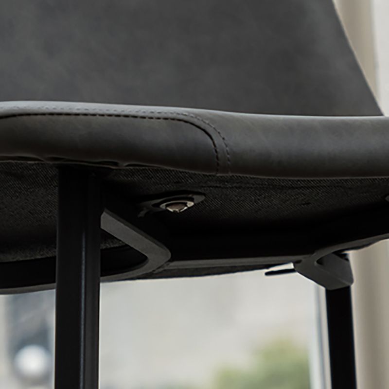 Modern Style Bar-stool Bucket Leather Seat Barstool with Footrest and Iron Legs Clearhalo 'Bar Furniture' 'Bar Stools' 'bar_stools' 'furn' 'furn_bar_stools' 'furniture_bar_stools' 'Kitchen & Dining Furniture' 'kitchen&dining_furn' 'kitchen' 'kitchen_furn' Furniture' 1200x1200_395bee59-36b1-4922-a16d-122e62a57f4a