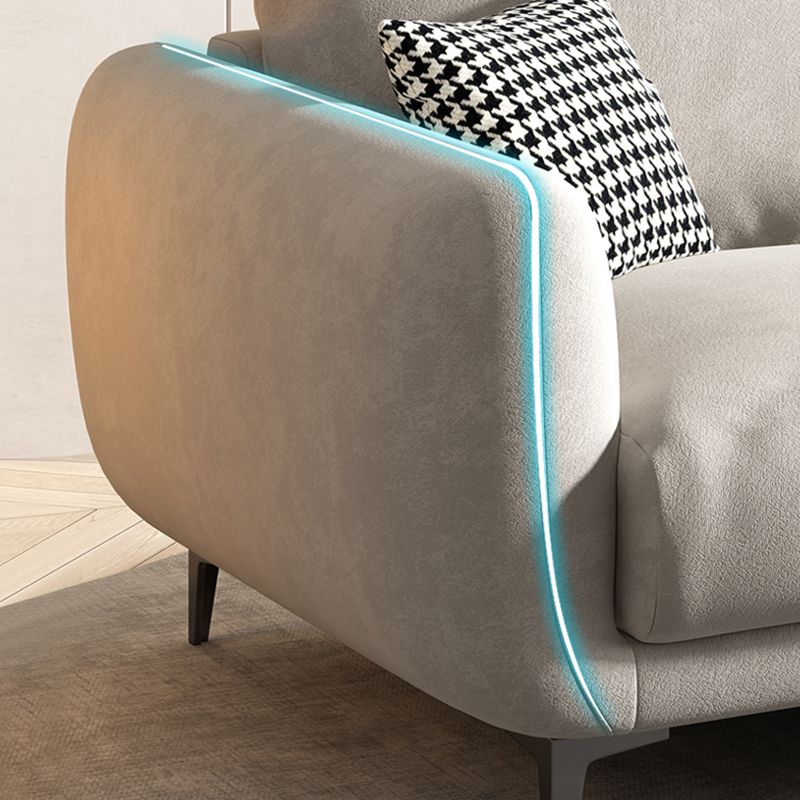 Velvet Modern Standard Sofa 35.5"W Square Arm Sofa with Bolster Pillows for Living Room Clearhalo 'furn' 'furn_sofas' 'Furniture' 'furniture_sofas' 'kitchen' 'kitchen_sofas' 'Living Room Furniture' 'Sofa' 'sofas' 1200x1200_395cc7ca-74b7-4d14-8f26-f0d78197781f