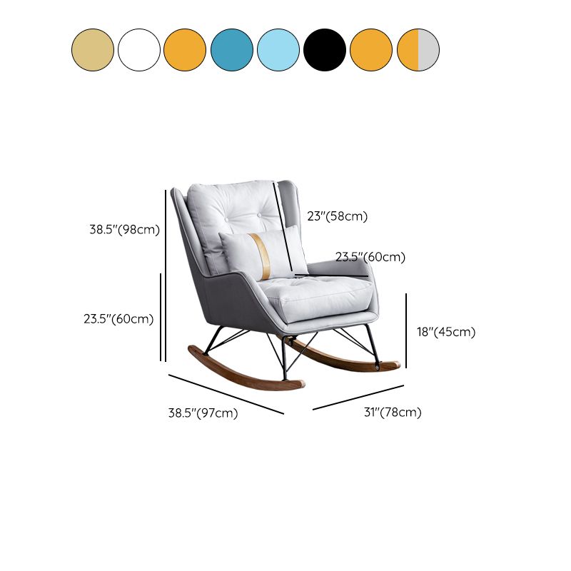 Rocker moderne coussins toufutés Patchwork Tissure Rocking Chaise avec oreiller