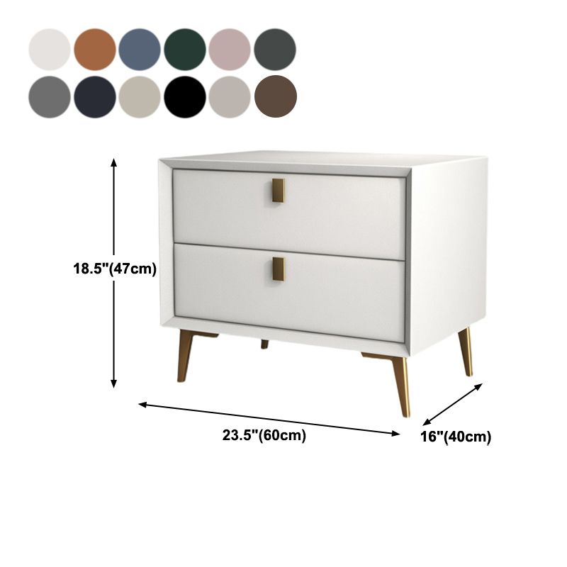 グラム19 ''背の高いベッドナイトスタンドソリッドウッド2ドロワーレッグにはアクセントテーブルナイトスタンドが含まれています