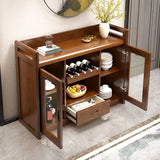 Server moderno di vetro a buffet sideboard con 1 cassetto, 17 "W x 36" H