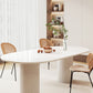 White Contemporary Dining Room Dinner Kitchen Table Double Pedestal Dinner Table