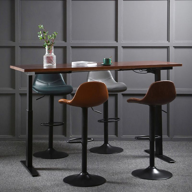 Industrial Style Wood Top Counter Table Liftable Bar Table for Coffee Shop Clearhalo 'Bar Furniture' 'Bar Tables' 'bar_tables' 'furn' 'furn_bar_tables' 'Furniture' 'furniture_bar_tables' 'Kitchen & Dining Furniture' 1200x1200_3960e82c-2a6d-4bb6-9caf-179d87ee6bc0