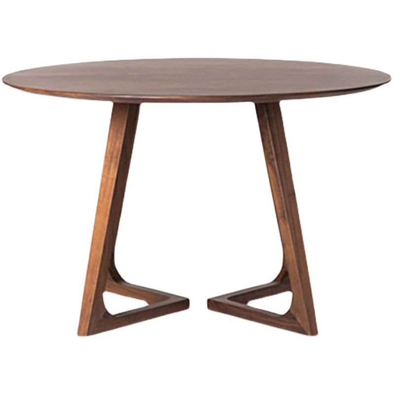 Mesa de comedor redonda moderna pino mesa de doble pedestal natural de madera sólida